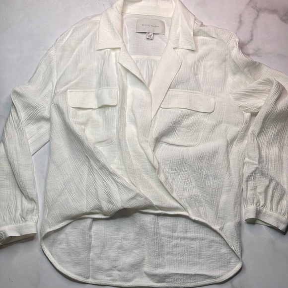 Brochu Walker Cream Crossover Blouse - Picture 4 of 6